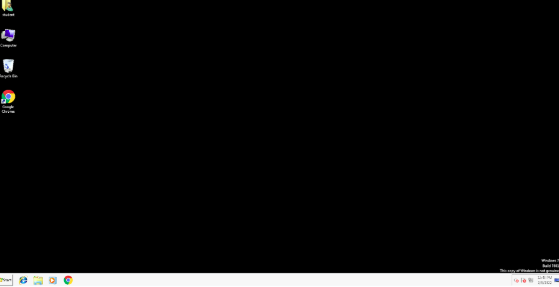 Once your machine has rebooted and your connection has been established, the VM desktop or login screen will display.