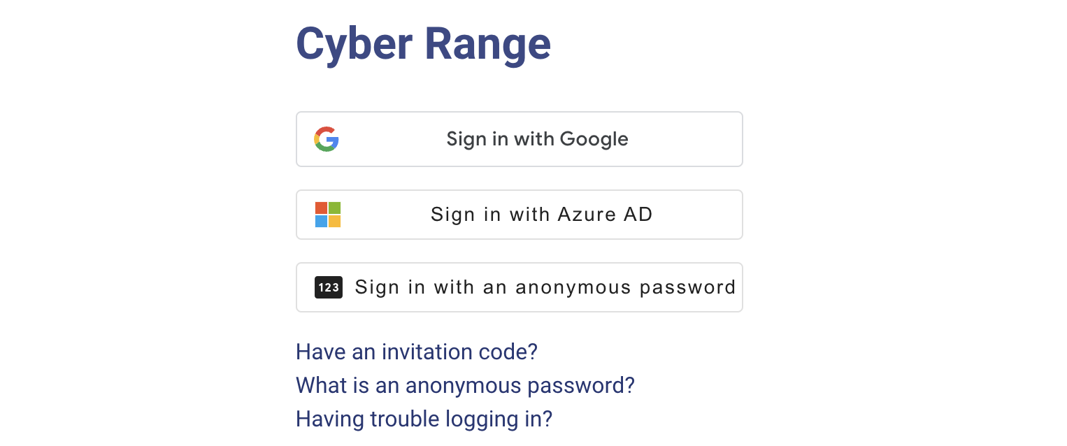 The authentication providers are listed in descending order: Google, Azure AD.